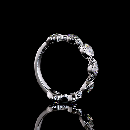 1.57 CTTW Round Lab Grown Diamond 7 Stones Eternity Band Sz. 6 (E Color and VS1 Clarity)