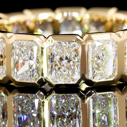 5.30 CTTW Radiant Lab Diamond Full Eternity Sz. 6.5 14k Yellow Gold F Color and VS2 Clarity jewelry-spot-usa