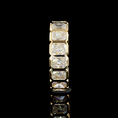 5.30 CTTW Radiant Lab Diamond Full Eternity Sz. 6.5 14k Yellow Gold F Color and VS2 Clarity jewelry-spot-usa