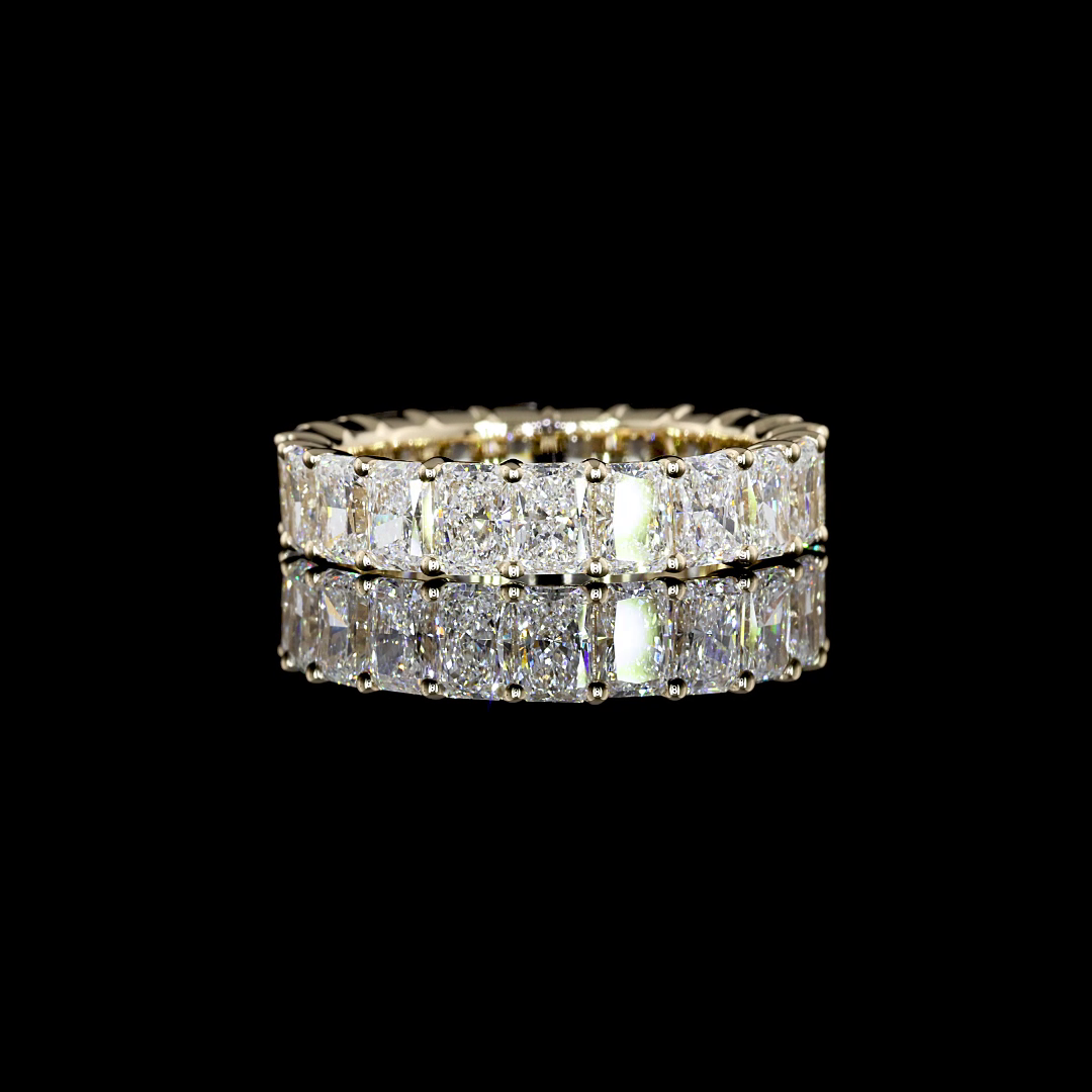5.91 CTTW Radiant Lab Grown Diamond Full Eternity Sz. 6.5 (F Color and VS2 Clarity)