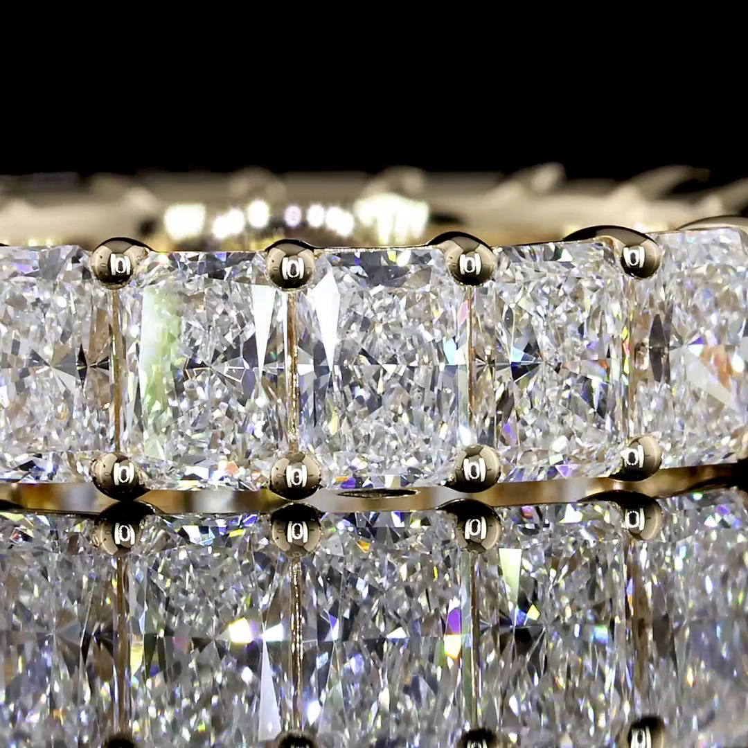5.91 CTTW Radiant Lab Grown Diamond Full Eternity Sz. 6.5 (F Color and VS2 Clarity)