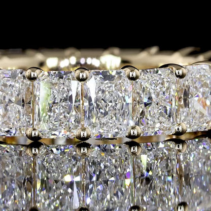 5.91 CTTW Radiant Lab Grown Diamond Full Eternity Sz. 6.5 (F Color and VS2 Clarity)