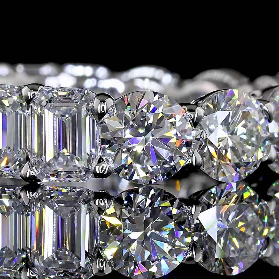5.79 CTTW Round Lab Grown Diamond Full Eternity Sz. 6 (E Color and VS1 Clarity)