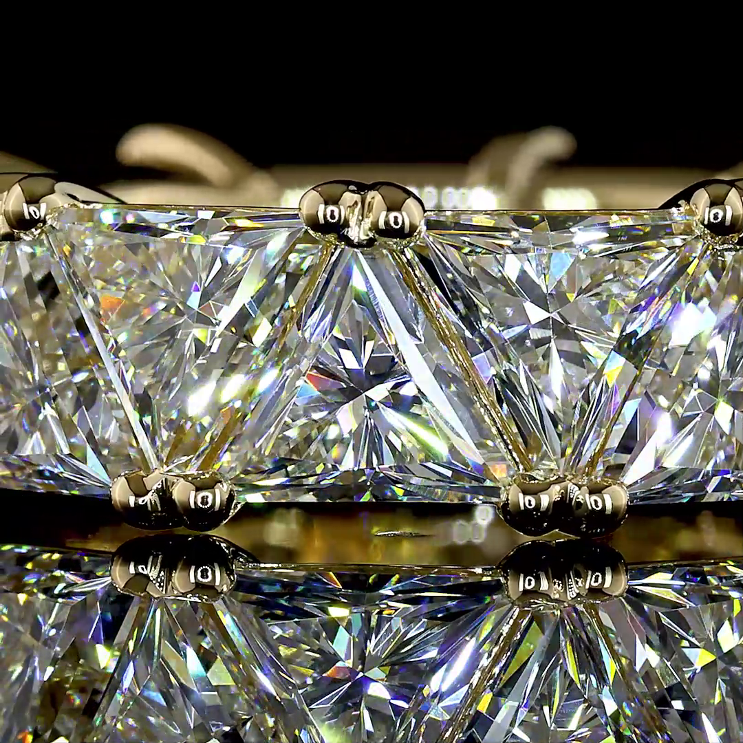 10.30 CTTW Triangle Lab Grown Diamond Full Eternity Sz. 6.5 (E Color and VS1 Clarity)
