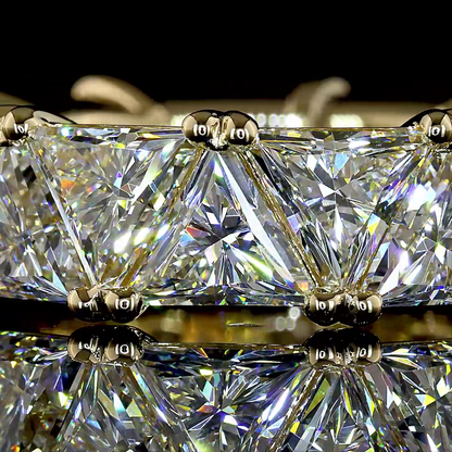 10.30 CTTW Triangle Lab Grown Diamond Full Eternity Sz. 6.5 (E Color and VS1 Clarity)