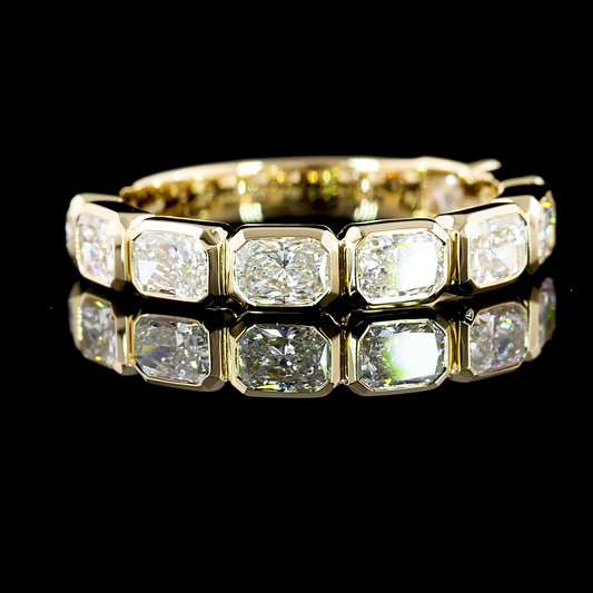 1.40 CTTW Radiant Lab Grown Diamond 3/4 Eternity Band Sz. 4.75 (F Color and VS1 Clarity)
