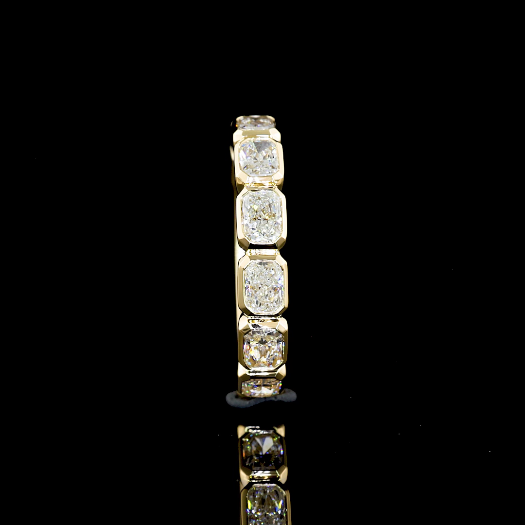 1.40 CTTW Radiant Lab Grown Diamond 3/4 Eternity Band Sz. 4.75 (F Color and VS1 Clarity)