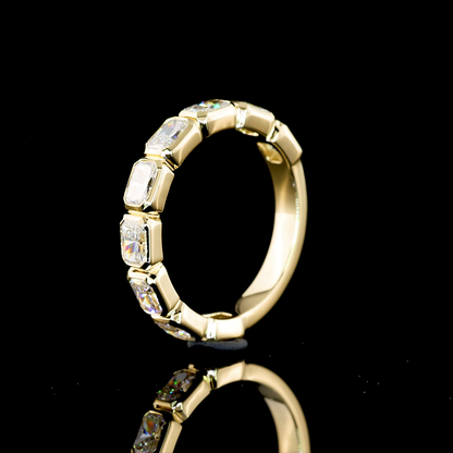 1.40 CTTW Radiant Lab Grown Diamond 3/4 Eternity Band Sz. 4.75 (F Color and VS1 Clarity)