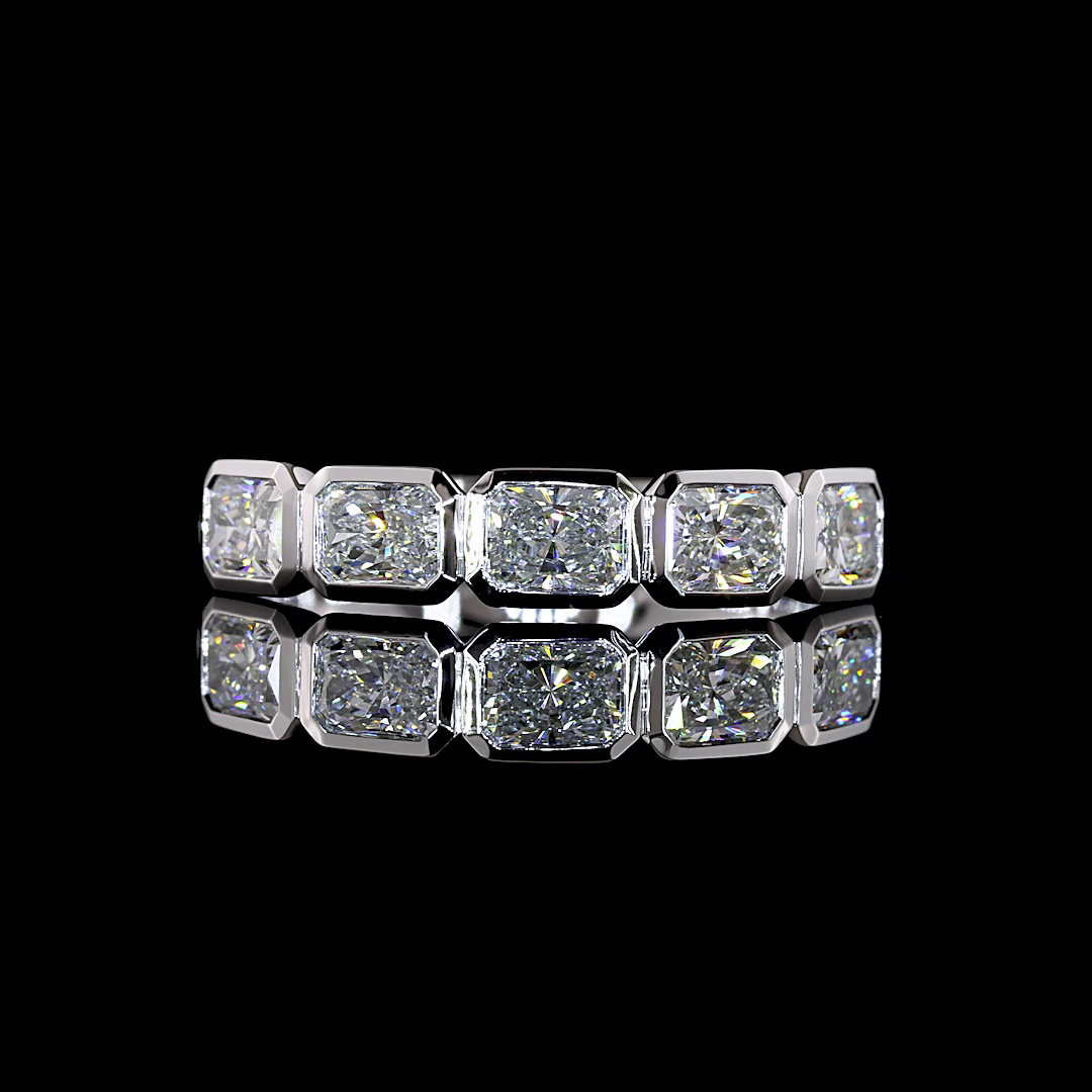 1.05 CTTW Radiant Lab Diamond 5 Stones Eternity Band (E Color and VS1 Clarity)