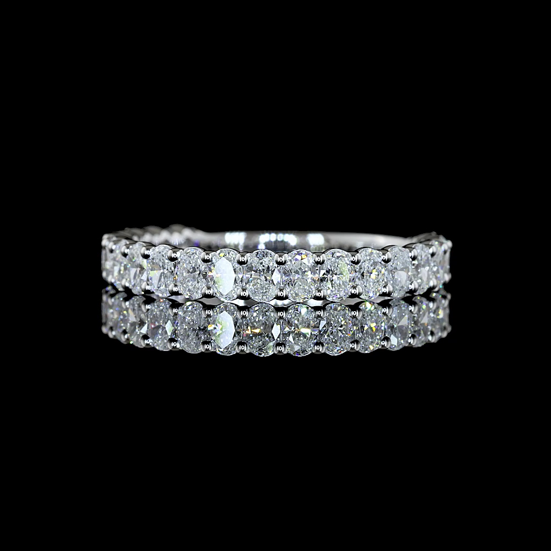 1.12 CTTW Oval Lab Diamond 3/4 Eternity Band (E Color and VS1 Clarity)