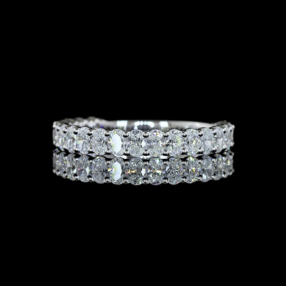 1.12 CTTW Oval Lab Diamond 3/4 Eternity Band (E Color and VS1 Clarity)