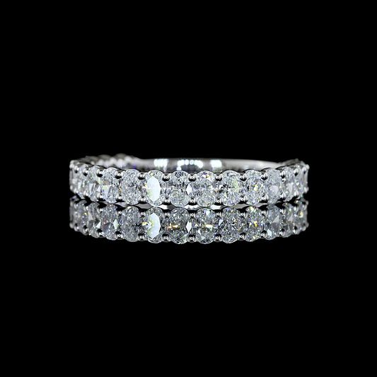 1.12 CTTW Oval Lab Diamond 3/4 Eternity Band (E Color and VS1 Clarity)