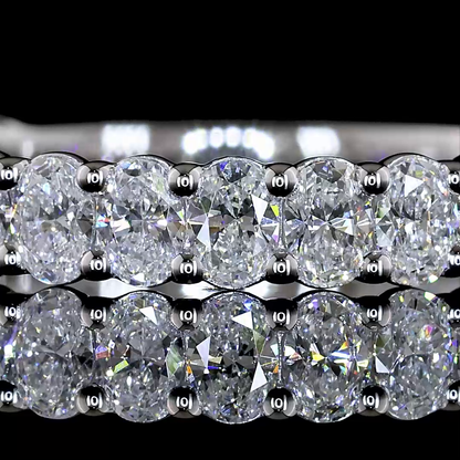 1.12 CTTW Oval Lab Diamond 3/4 Eternity Band (E Color and VS1 Clarity)