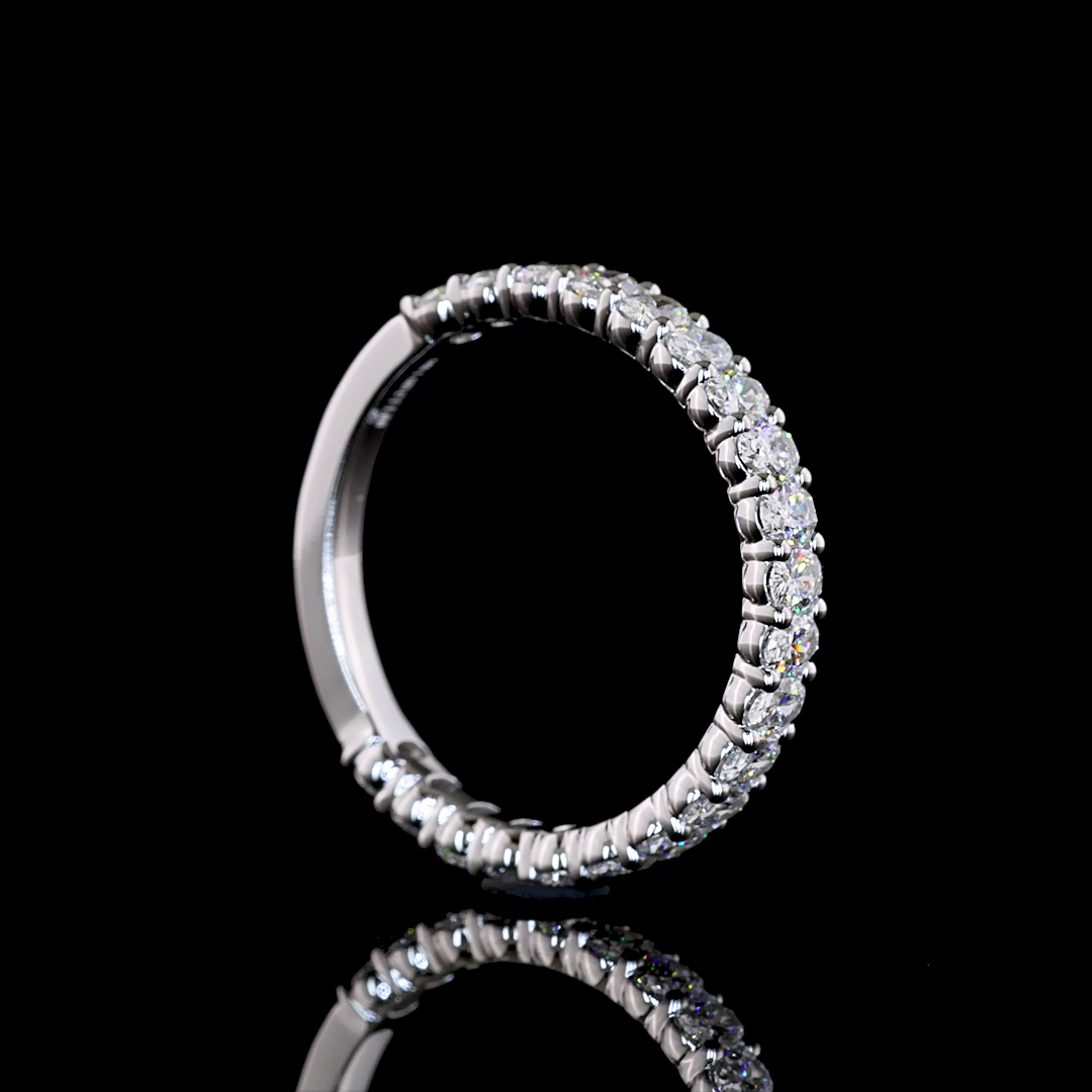 1.12 CTTW Oval Lab Diamond 3/4 Eternity Band (E Color and VS1 Clarity)