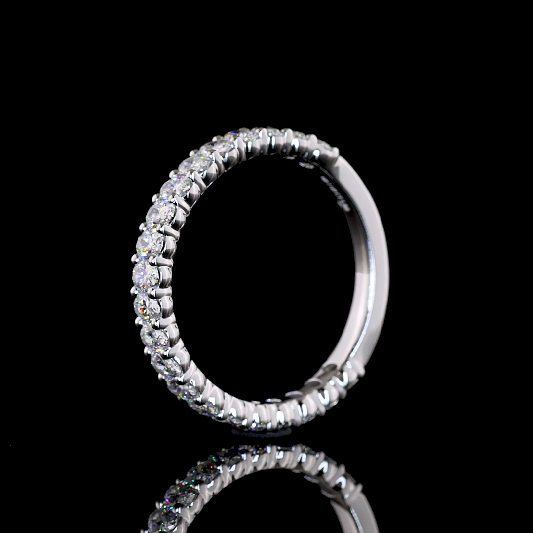 1.12 CTTW Oval Lab Diamond 3/4 Eternity Band (E Color and VS1 Clarity)