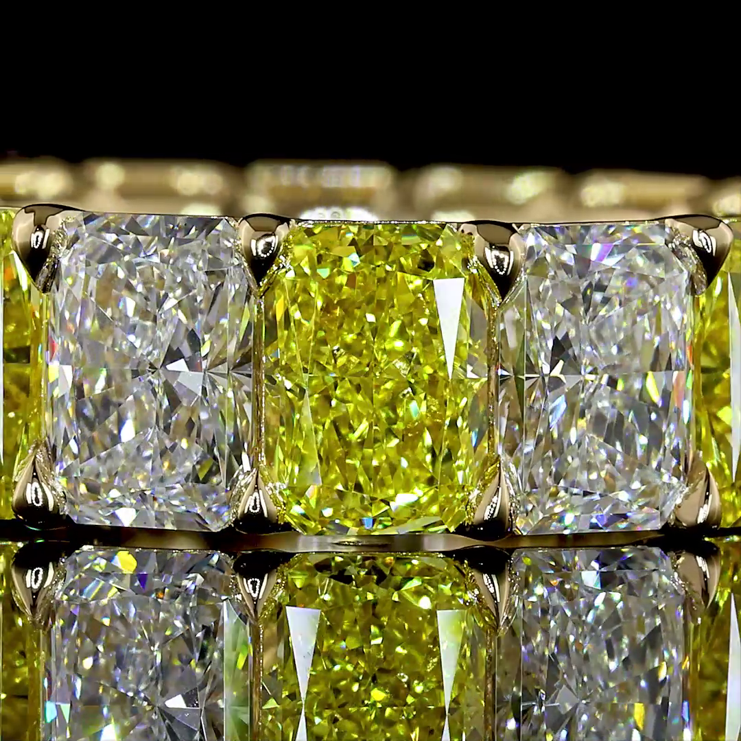 8.40 CTTW Radiant Lab Grown Diamond Full Eternity Sz. 5 (FV.YL Color and VS1 Clarity)
