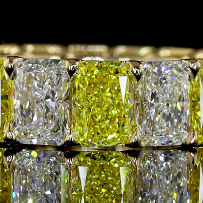 8.40 CTTW Radiant Lab Grown Diamond Full Eternity Sz. 5 (FV.YL Color and VS1 Clarity)