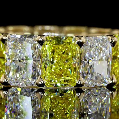 8.91 CTTW Radiant Lab Grown Diamond Full Eternity Sz. 6 (FV.YL Color and VS1 Clarity)