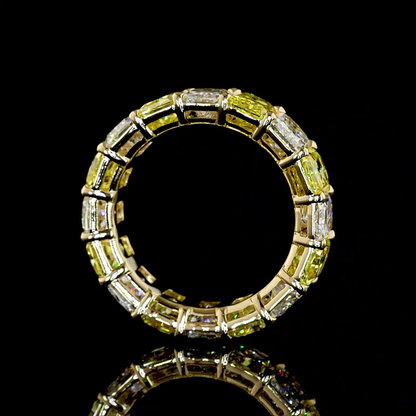 8.91 CTTW Radiant Lab Diamond Full Eternity (Fancy Vivid Yellow Color and VS1 Clarity)
