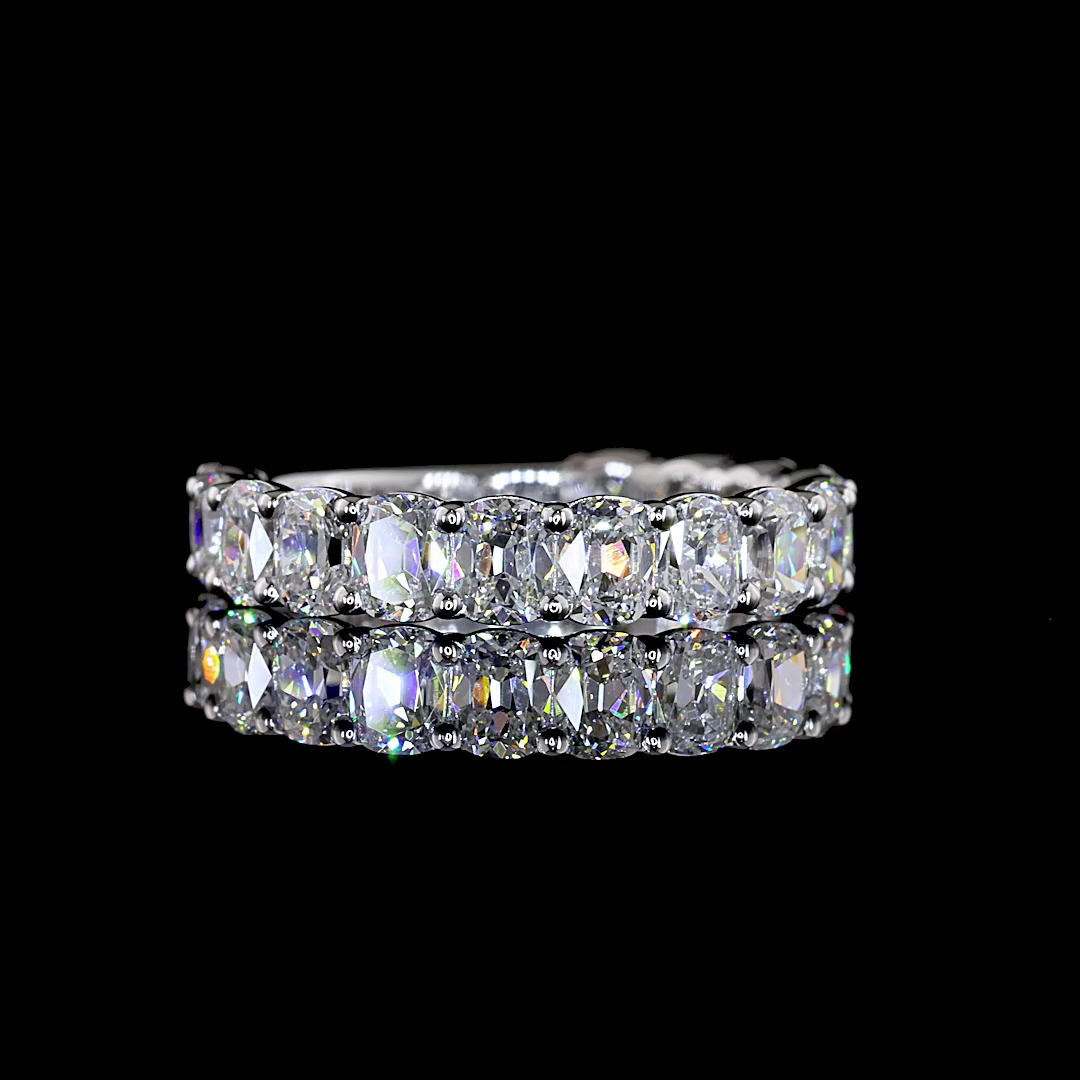 1.89 CTTW Antique Cushion Lab Diamond 3/4 Eternity Band (E Color and VS1 Clarity)