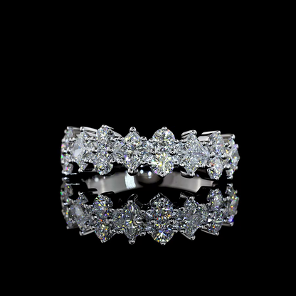 2.03 CTTW Princess Lab Diamond Half Eternity Eternity Band (E Color and VS1 Clarity)