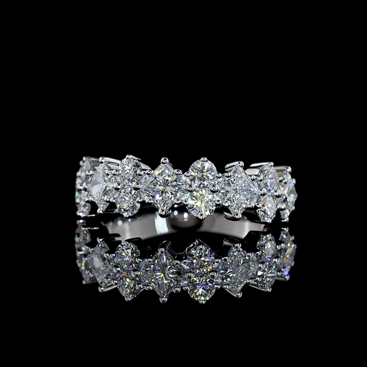 2.03 CTTW Princess Lab Diamond Half Eternity Eternity Band (E Color and VS1 Clarity)