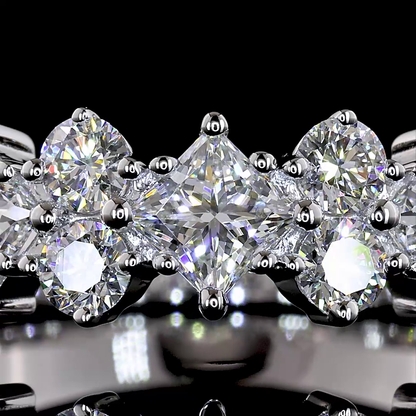 2.03 CTTW Princess Lab Diamond Half Eternity Eternity Band (E Color and VS1 Clarity)