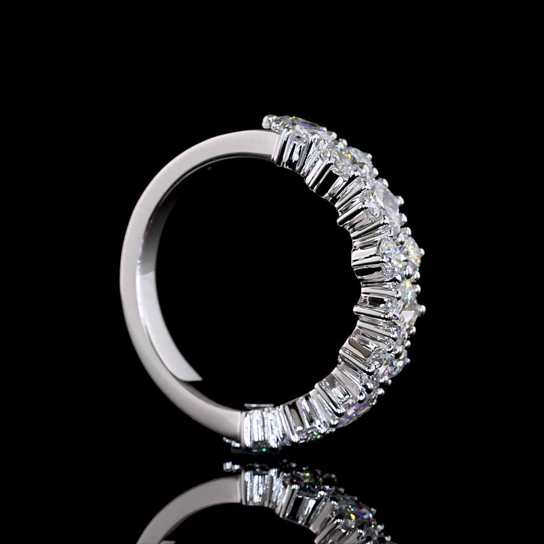 2.03 CTTW Princess Lab Diamond Half Eternity Eternity Band (E Color and VS1 Clarity)