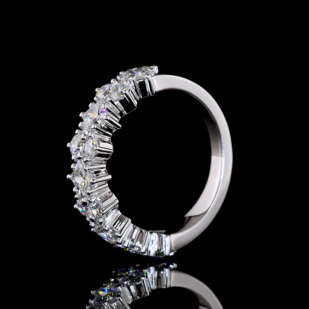 2.03 CTTW Princess Lab Diamond Half Eternity Eternity Band (E Color and VS1 Clarity)