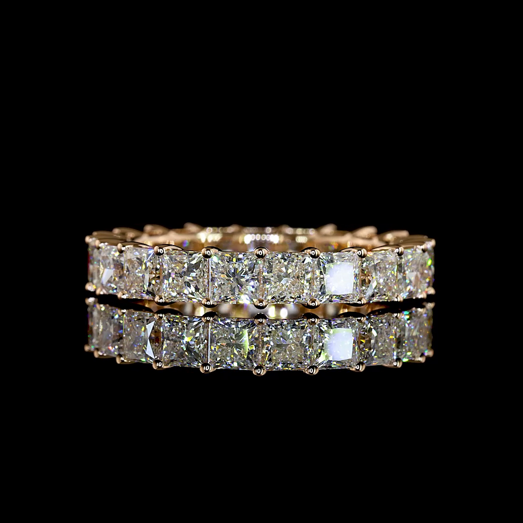 3.77 CTTW Princess Lab Grown Diamond Full Eternity Sz. 6.5 (E Color and VS1 Clarity)