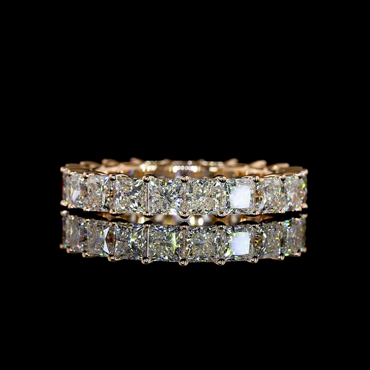 3.77 CTTW Princess Lab Grown Diamond Full Eternity Sz. 6.5 (E Color and VS1 Clarity)