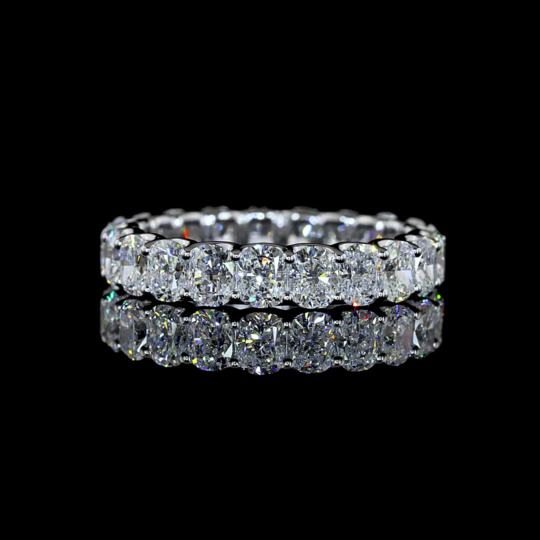 3.20 CTTW Cushion Brilliant Lab Diamond Full Eternity (E Color and VS1 Clarity)