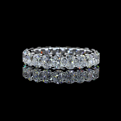 3.20 CTTW Cushion Brilliant Lab Diamond Full Eternity (E Color and VS1 Clarity)