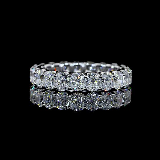 3.20 CTTW Cushion Brilliant Lab Diamond Full Eternity (E Color and VS1 Clarity)