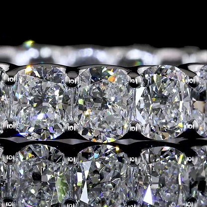 3.20 CTTW Cushion Brilliant Lab Diamond Full Eternity (E Color and VS1 Clarity)