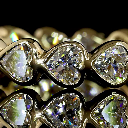 2.39 CTTW Heart Lab Grown Diamond Full Eternity Sz. 6.75 (E Color and VS1 Clarity)