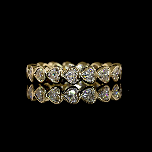 2.44 CTTW Heart Lab Grown Diamond Full Eternity Sz. 6.5 (E Color and VS1 Clarity)