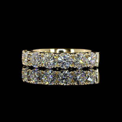 1.63 CTTW Round Lab Grown Diamond 7 Stones Eternity Band Sz. 6 (E Color and VS1 Clarity)