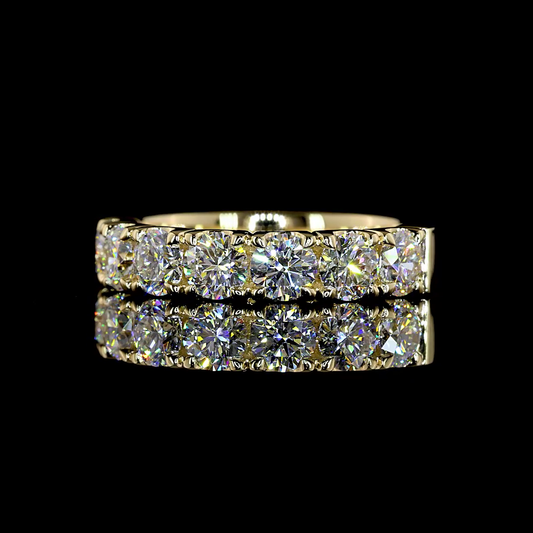 1.63 CTTW Round Lab Grown Diamond 7 Stones Eternity Band Sz. 6 (E Color and VS1 Clarity)