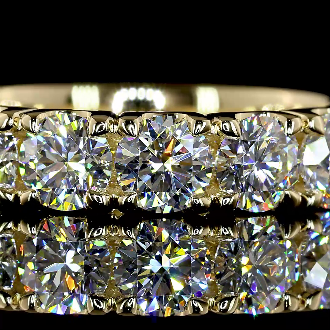 1.63 CTTW Round Lab Grown Diamond 7 Stones Eternity Band Sz. 6 (E Color and VS1 Clarity)