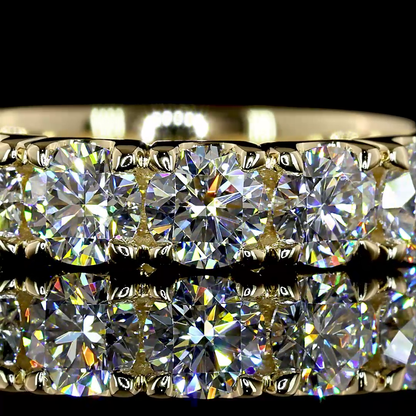 1.63 CTTW Round Lab Grown Diamond 7 Stones Eternity Band Sz. 6 (E Color and VS1 Clarity)