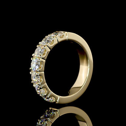 1.63 CTTW Round Lab Grown Diamond 7 Stones Eternity Band Sz. 6 (E Color and VS1 Clarity)