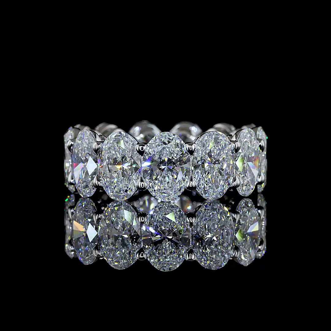 10.14 CTTW Oval Lab Grown Diamond Full Eternity Sz. 5.5 (E Color and VS1 Clarity)