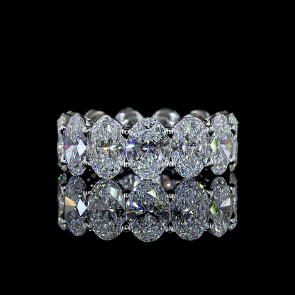 10.14 CTTW Oval Lab Grown Diamond Full Eternity Sz. 5.5 (E Color and VS1 Clarity)