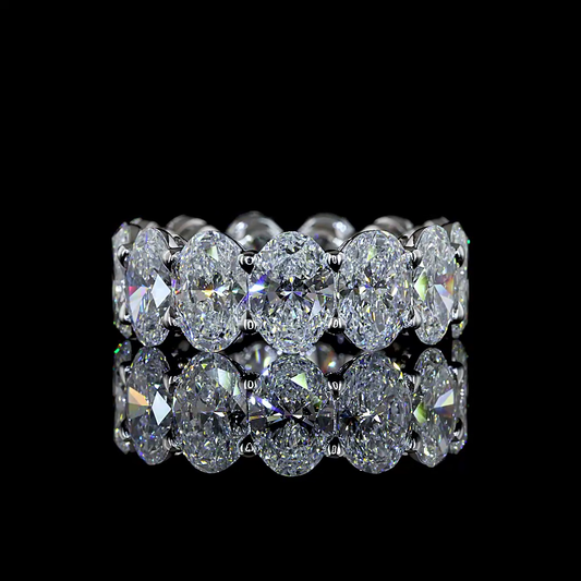 10.14 CTTW Oval Lab Grown Diamond Full Eternity Sz. 5.5 (E Color and VS1 Clarity)