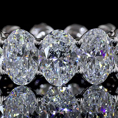 10.14 CTTW Oval Lab Grown Diamond Full Eternity Sz. 5.5 (E Color and VS1 Clarity)
