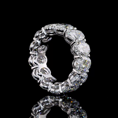 10.14 CTTW Oval Lab Grown Diamond Full Eternity Sz. 5.5 (E Color and VS1 Clarity)