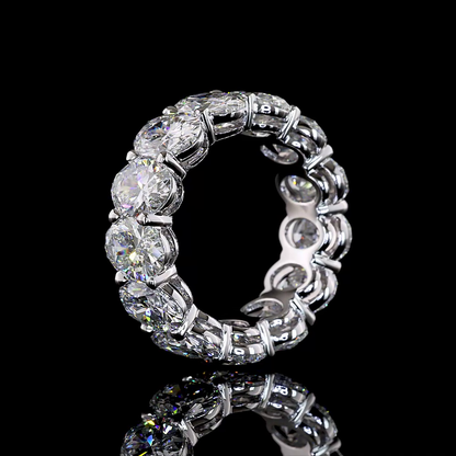 10.14 CTTW Oval Lab Grown Diamond Full Eternity Sz. 5.5 (E Color and VS1 Clarity)