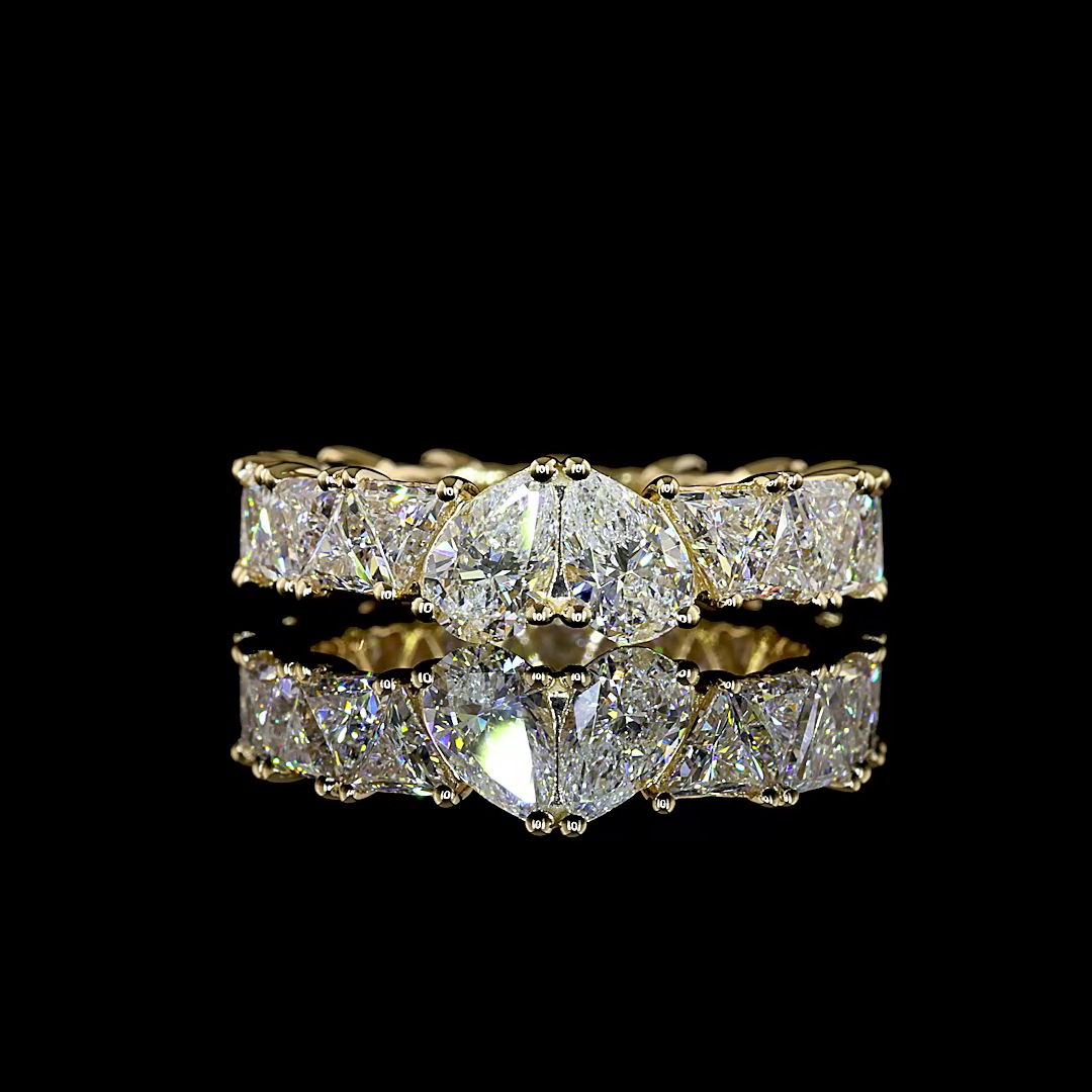 3.66 CTTW Pear Lab Grown Diamond Full Eternity Sz. 5.5 (E Color and VS1 Clarity)