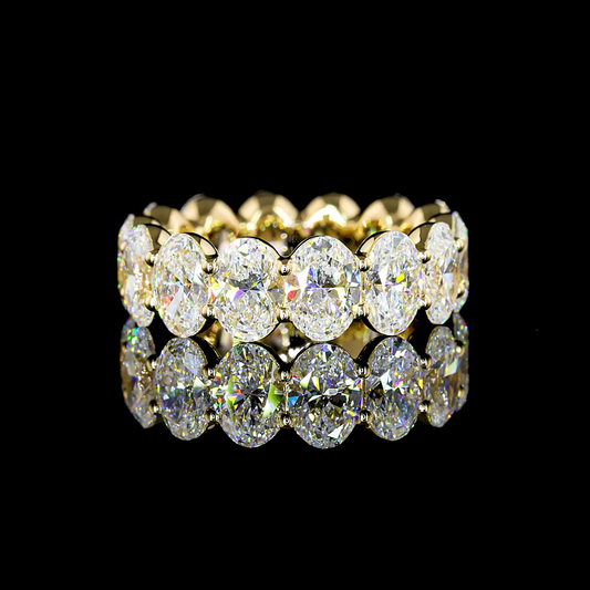 5.60 CTTW Oval Lab Grown Diamond Full Eternity Sz. 4 (E Color and VVS2 Clarity)